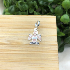 Berloque de prata 925 mulher fitness com peso - Imagem 9