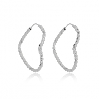 Argola Coração Fio Quadrado 2cm 1,1g em Prata 925 - Imagem 5