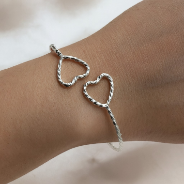 Bracelete de prata 925 Fio Ondulado 2mm 2,4g - Imagem 4