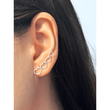 Brinco Ear Cuff 5 Corações - Imagem 10