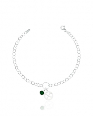 Pulseira Feminina 18cm Elo Oval 4 Pingentes de Olho Grego Azul - Imagem 5