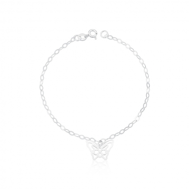 Pulseira 1 Pingente Rosa Vazada 1,9gr - Imagem 5