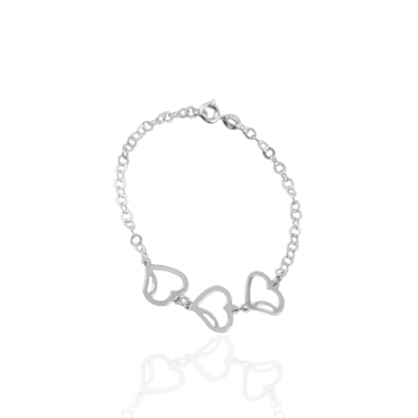 Pulseira de prata 925 com pingente central 3 infinitos vazados - Imagem 5