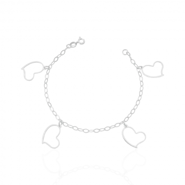 Pulseira com Pingente Pendurado 4 Olho Grego Branco Rendondo 2,3g - Imagem 4