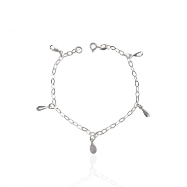 Pulseira 5 Pingente Pendurado Rosa claro - 2gr - Imagem 3