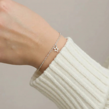 Pulseira Feminina 18cm 1 pingente trevo 1,2gr em Prata 925 - Imagem 5