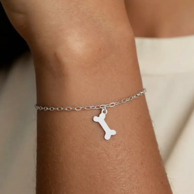 Pulseira com 1 Pingente Lua Crescente 1,2gr - Imagem 4