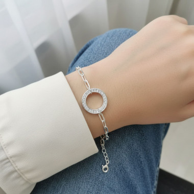Pulseira Elo Círculo Oval 2,2g - Imagem 5