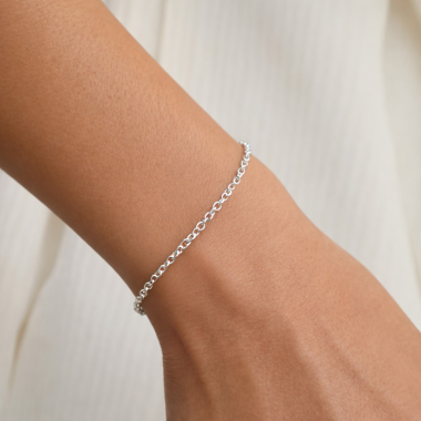 Pulseira Feminina de Prata 925 Bola 5mm 2,3gr - Imagem 4