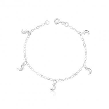 Pulseira com 5 Pingentes Lua Vazada - Imagem 3