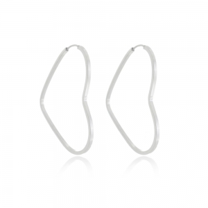 Argola Coração Fio Quadrado 2cm 1,1g em Prata 925 - Imagem 3