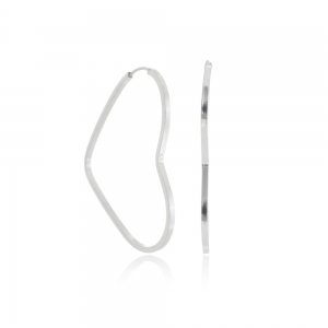 Argola Coração Fio Quadrado 4cm 2,2gr em Prata 925 - Imagem 4
