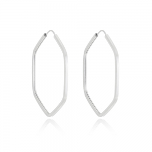 Argola Hexagonal Fio Quadrado 3cm 1,8gr em Prata 925 - Imagem 2