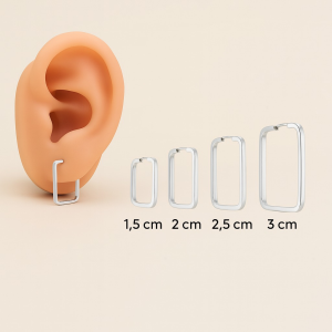 Argola Quadrada Fio Quadrado 1,5cm 1,0gr em Prata 925 - Imagem 10