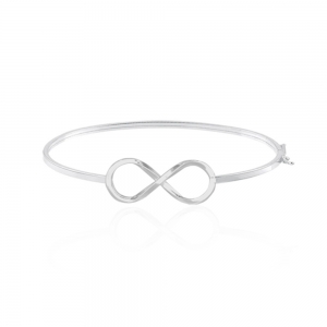 Bracelete de prata 925 Fio Quadrado com Detalhe Infinito 1.5mm 2,5g - Imagem 3