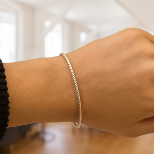 Bracelete de Prata Fio Torcido 2mm 2,5g - Imagem 2
