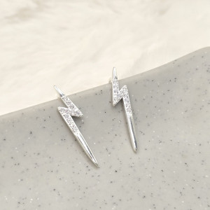Brinco de prata 925 ear cuff raio cravejado - Imagem 10