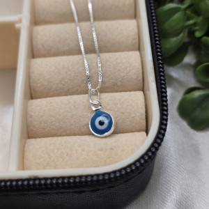 Corrente com Pingente Olho Grego Azul Escuro 6mm 1,4g 45cm - Imagem 10
