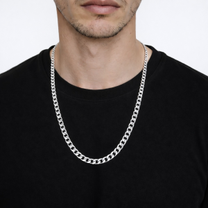Corrente Masculina de Prata 1x1 9mm Fio 200 - Imagem 9