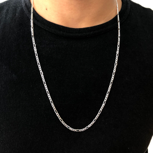Corrente Masculina de Prata 3x1 3mm Fio 80 - Imagem 4