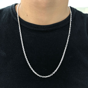 Corrente Masculina de Prata Elo Cadeado 4,5 mm Fio 100 - Imagem 9