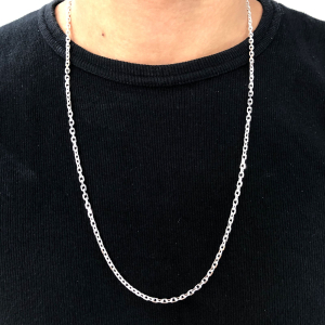 Corrente Masculina de Prata Elo Cadeado 4,5 mm Fio 100 - Imagem 10