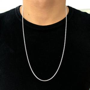 Corrente Masculina de Prata Elo Cadeado 4 mm Fio 80 - Imagem 10
