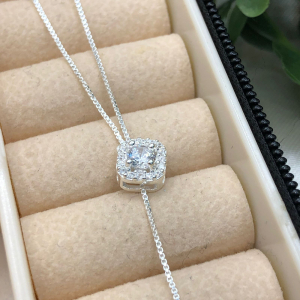 Gravatinha de prata 925 quadrado com pedra zirconia - Imagem 11