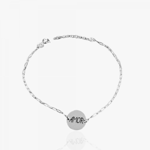 Pulseira com Pingente Central em Chapinha Amor - Imagem 4