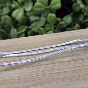 Pulseira de prata 925 2 fios lacraia e 1 fio estilo veneziana grossa - Imagem 4