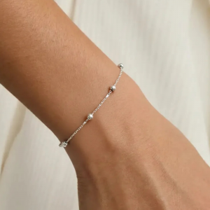 Pulseira Feminina de Prata 925 Bola 5mm 2,3gr - Imagem 2