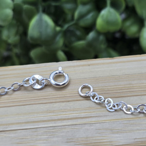 Pulseira de prata 925 com pingente pendurado 4 corações com zircônias - Imagem 5