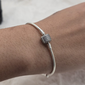 Pulseira de Berloques Inspiração Redonda Cravejada 2,5mm - Imagem 3