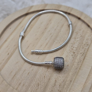 Pulseira de Berloques Inspiração Redonda Cravejada 2,5mm - Imagem 4