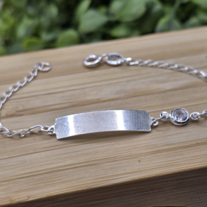 Pulseira de prata 925 chapinha lisa com ponto de luz - Imagem 4