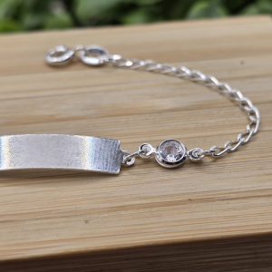 Pulseira de prata 925 chapinha lisa com ponto de luz - Imagem 5