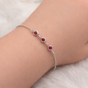 Pulseira de prata 925 infantil com 3 pontos de luz - Imagem 3