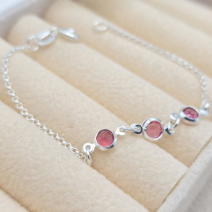 Pulseira de prata 925 infantil com 3 pontos de luz - Imagem 5