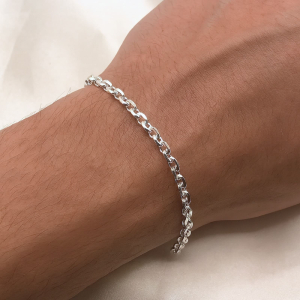 Pulseira de Prata Lisa Elo Cadeado F120 4mm 8,5g - Imagem 3