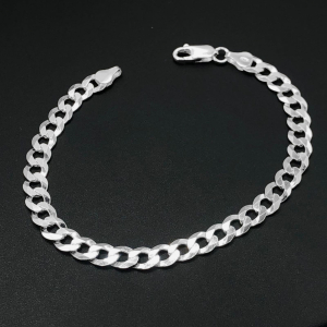 Pulseira de Prata Masculina 6mm 1x1 8,2g 21cm Fio 140 - Imagem 4