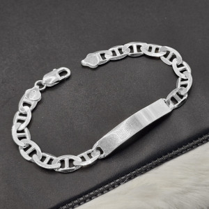 Pulseira de prata 925 piastrini com chapinha fio 200 gravação opcional - Imagem 4
