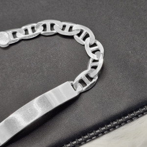 Pulseira de prata 925 piastrini com chapinha fio 200 gravação opcional - Imagem 5