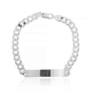 Pulseira de Prata Masculina Chapinha de 1x1 6.8mm 21cm 16,3g F200 gravação opcional - Imagem 5