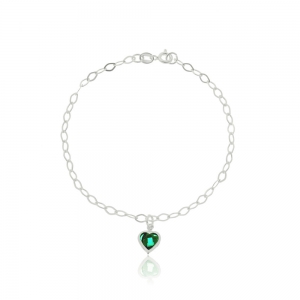 Pulseira de prata 925 com 1 pingente p. de luz coração - Imagem 4