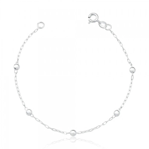 Pulseira Feminina de Prata 925 Bola 5mm 2,3gr - Imagem 3