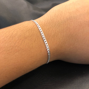 Pulseira Masculina de Prata 1x1 3mm 3g 20cm Fio 80 - Imagem 5