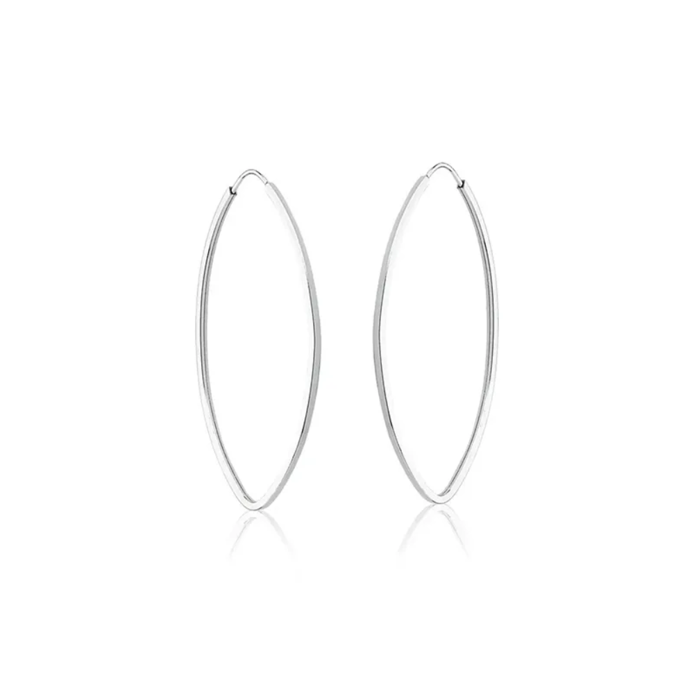 Argola Oval Fio Quadrado em Prata 925