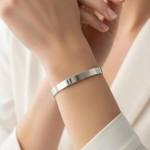 Bracelete de prata 925 fio quadrado 6mm