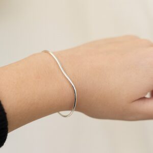 Bracelete de prata 925 ondulado