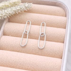 Brinco de prata 925 clips duplo